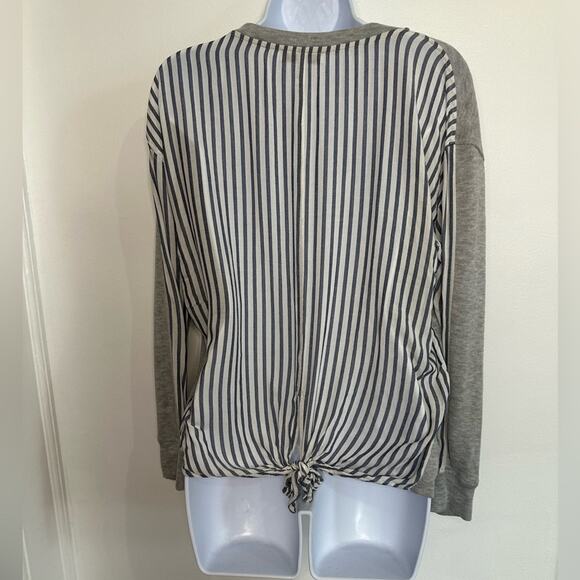 William Rast Size Small Sweater and Blouse Combo, Tie Detail, Crew Neck, Striped - Picture 4 of 10